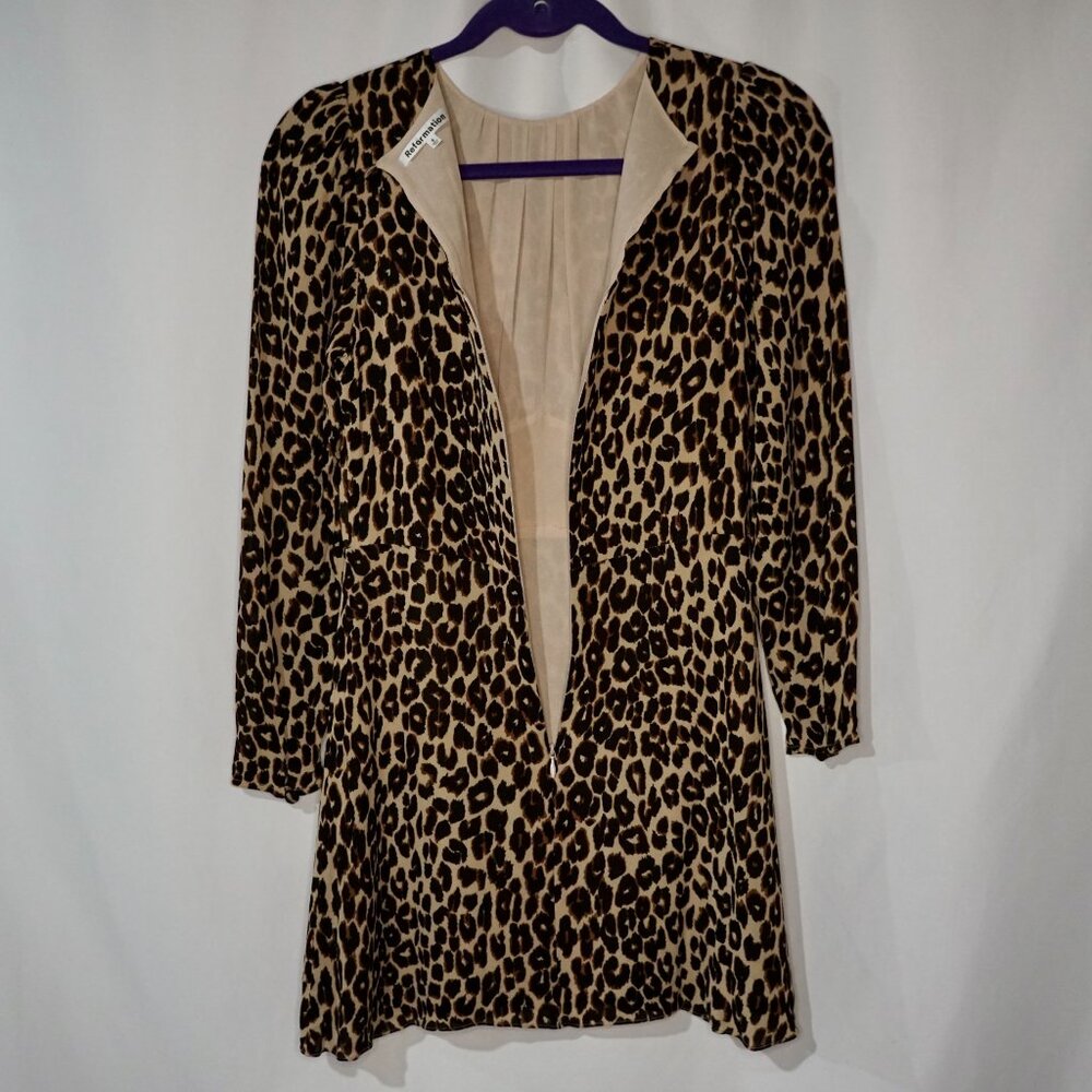 Reformation Laken Dress Leo - Size 6 fits like a 2/4 - Picture 5 of 12